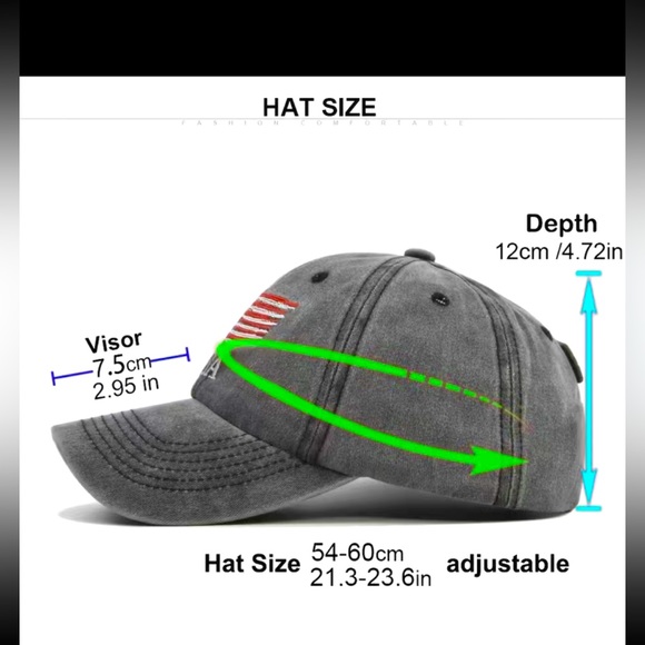 Ball Cap with American Flag Patch - Picture 4 of 4